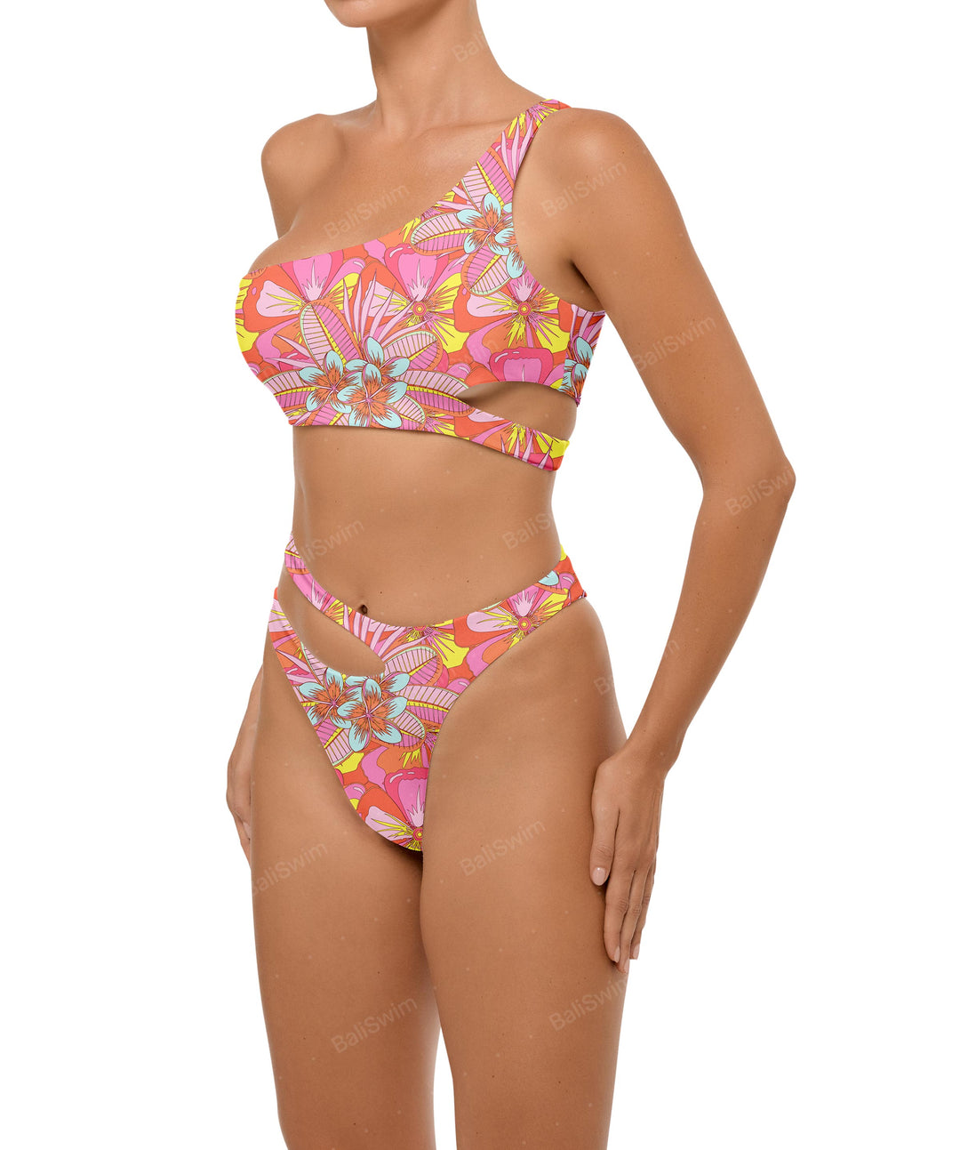 BSWS-B110 Asymmetrical Cutout Bikini Bottom