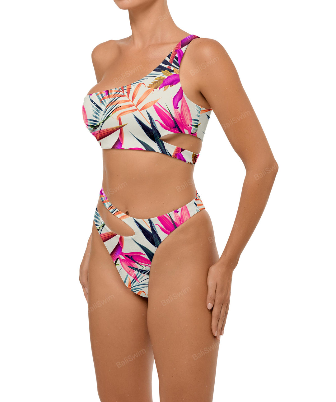 BSWS-B110 Asymmetrical Cutout Bikini Bottom