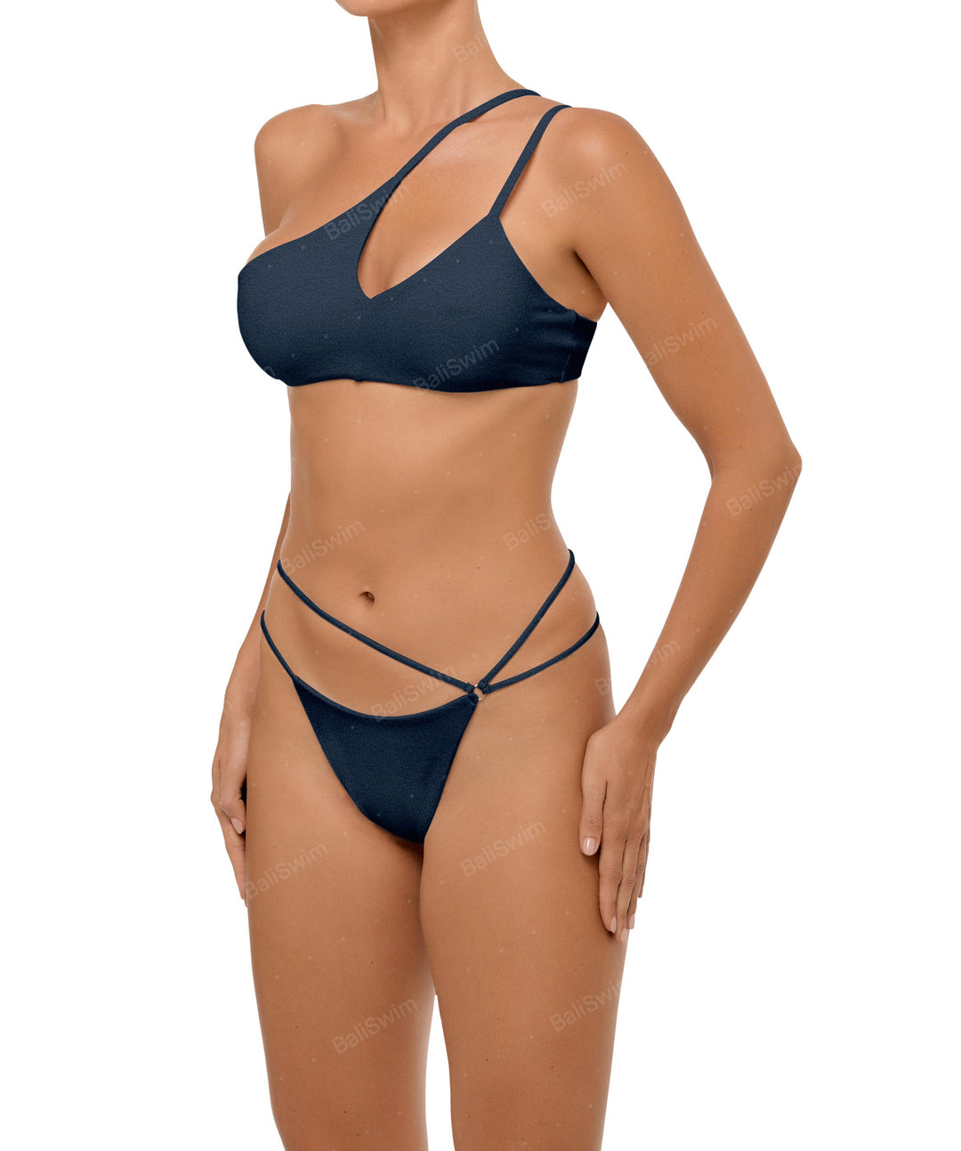 BSWS-T111 Asymmetric Double Straps Bikini Top