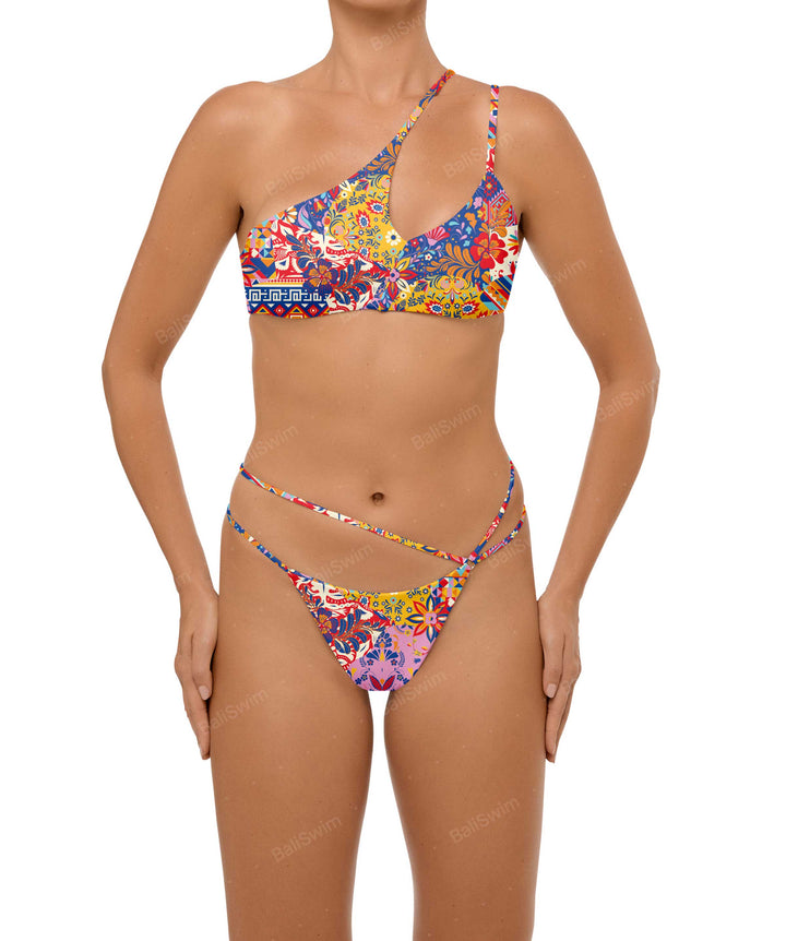 BSWS-T111 Asymmetric Double Straps Bikini Top