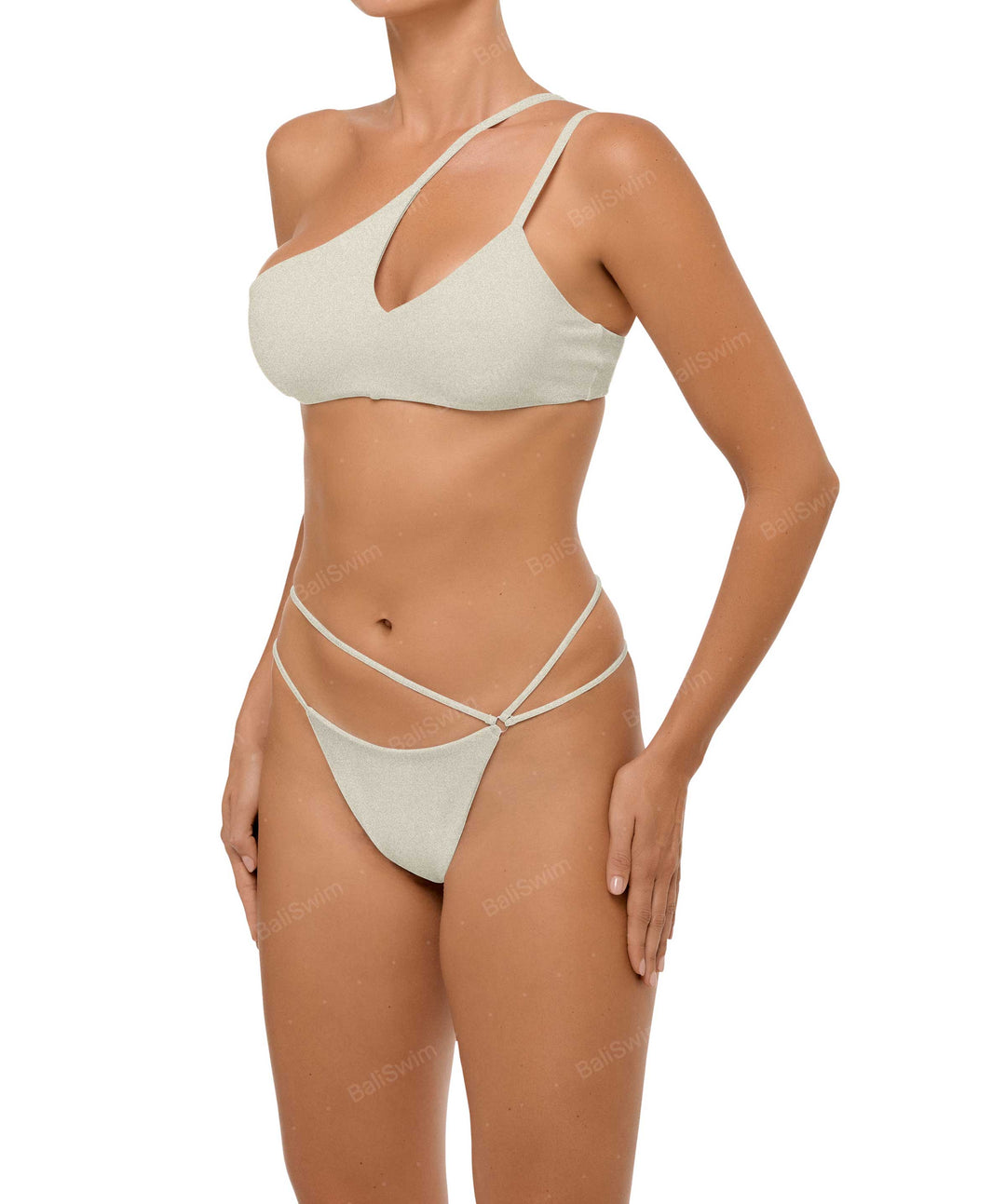 BSWS-T111 Asymmetric Double Straps Bikini Top