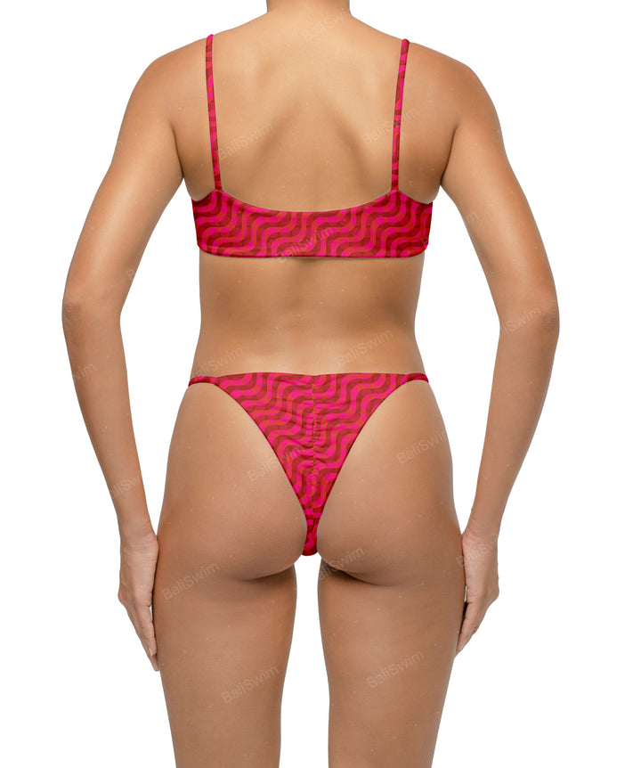 BSWS-T116 Corsage Curved Neckline Bikini Top