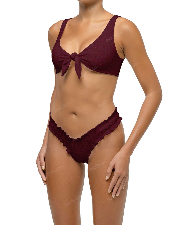 BSWS-B118 Lettuce Hems Bikini Bottom