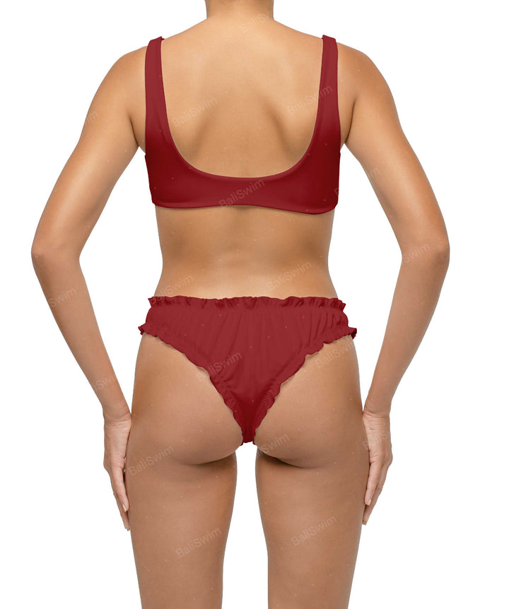 BSWS-B118 Lettuce Hems Bikini Bottom