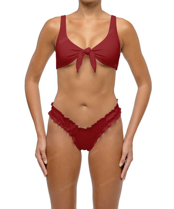 BSWS-B118 Lettuce Hems Bikini Bottom