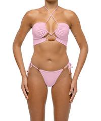 BSWS-T121 Cross-strap Beaded Bikini Top