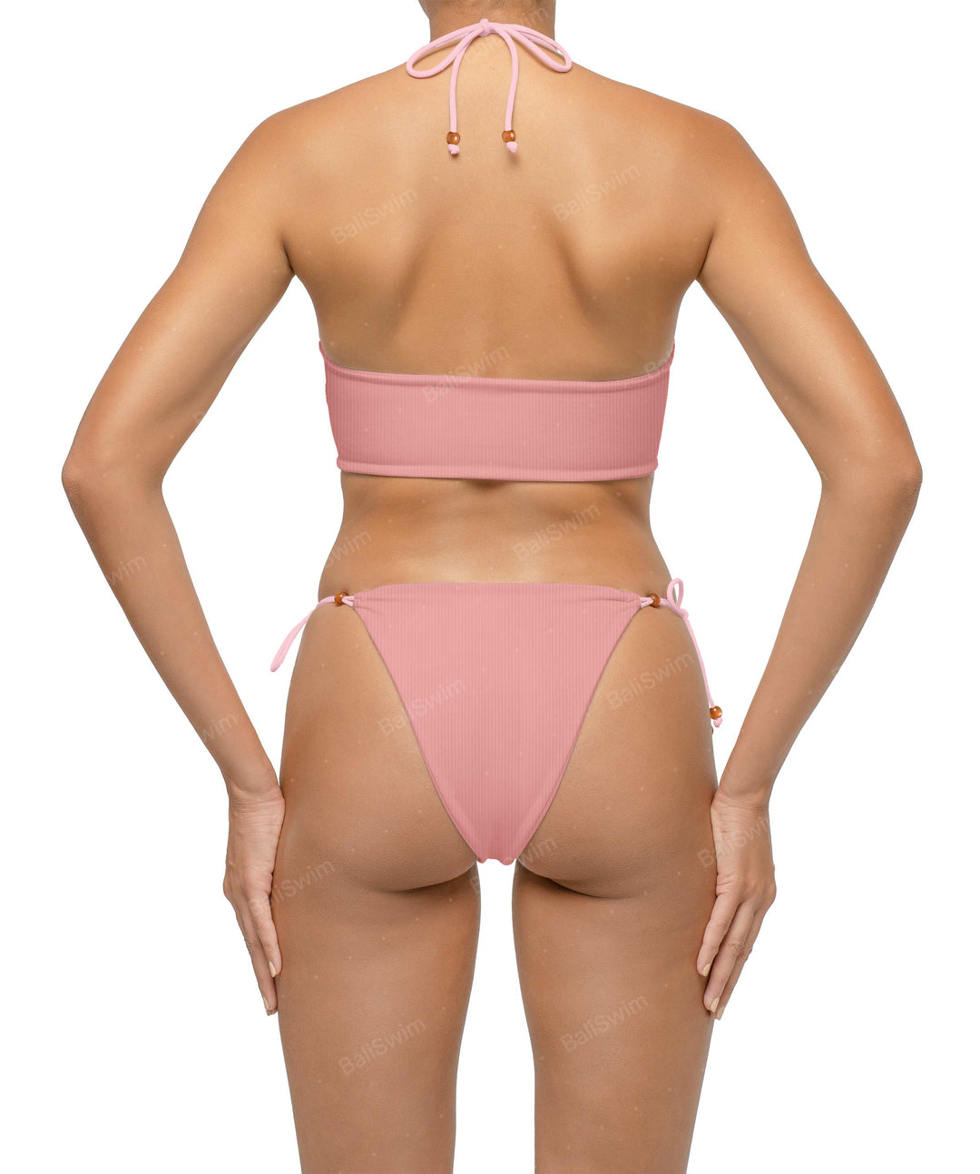 BSWS-T121 Cross-strap Beaded Bikini Top