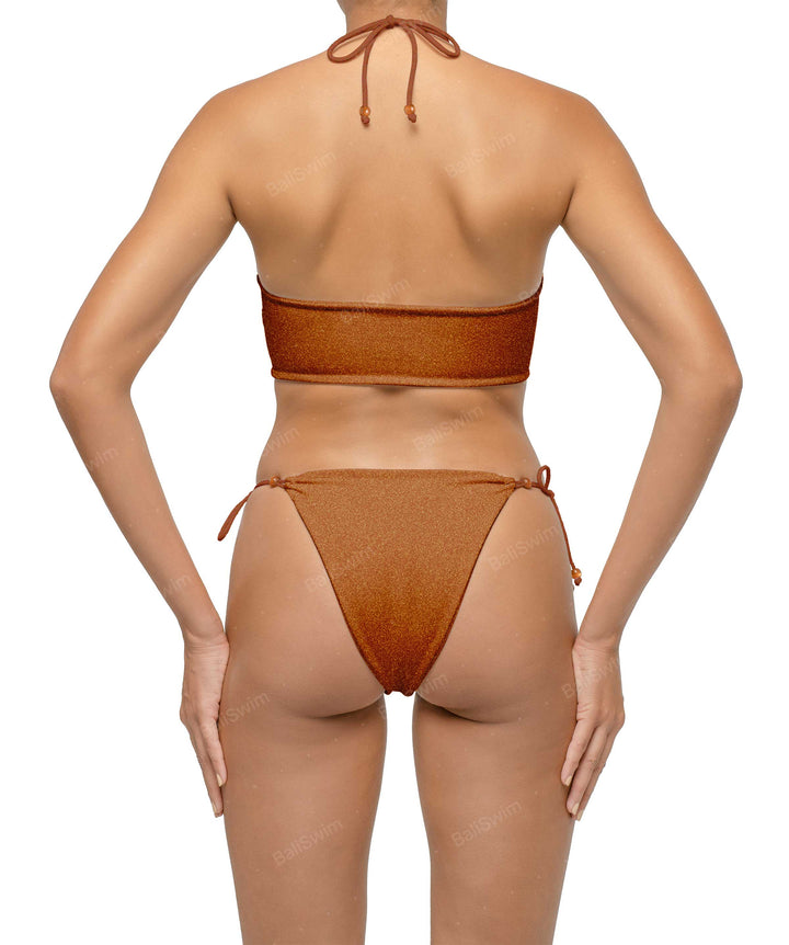 BSWS-T121 Cross-strap Beaded Bikini Top