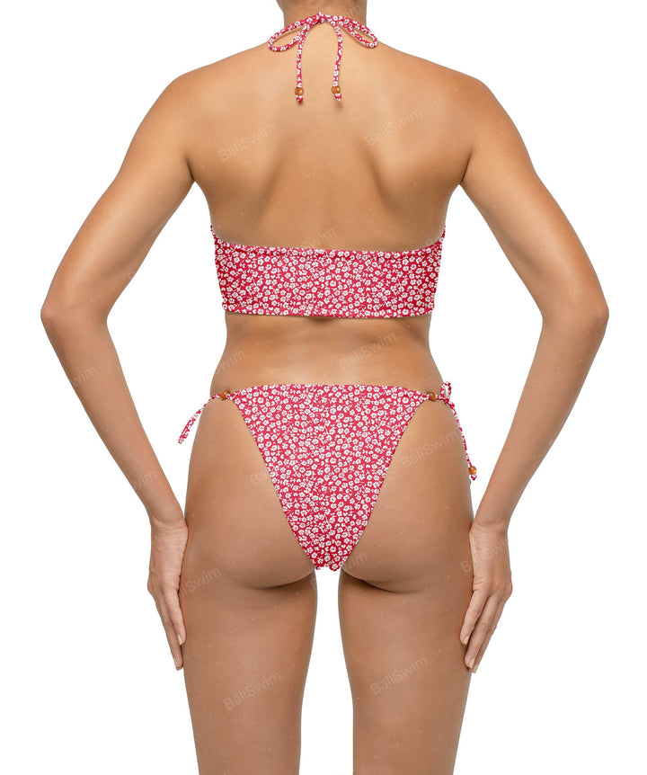 BSWS-T121 Cross-strap Beaded Bikini Top