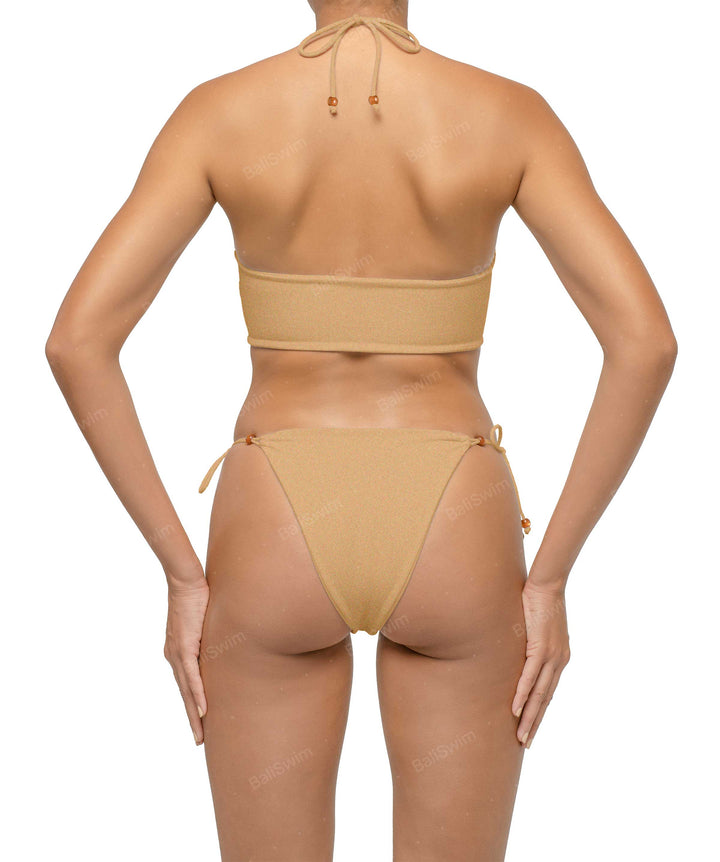 BSWS-T121 Cross-strap Beaded Bikini Top