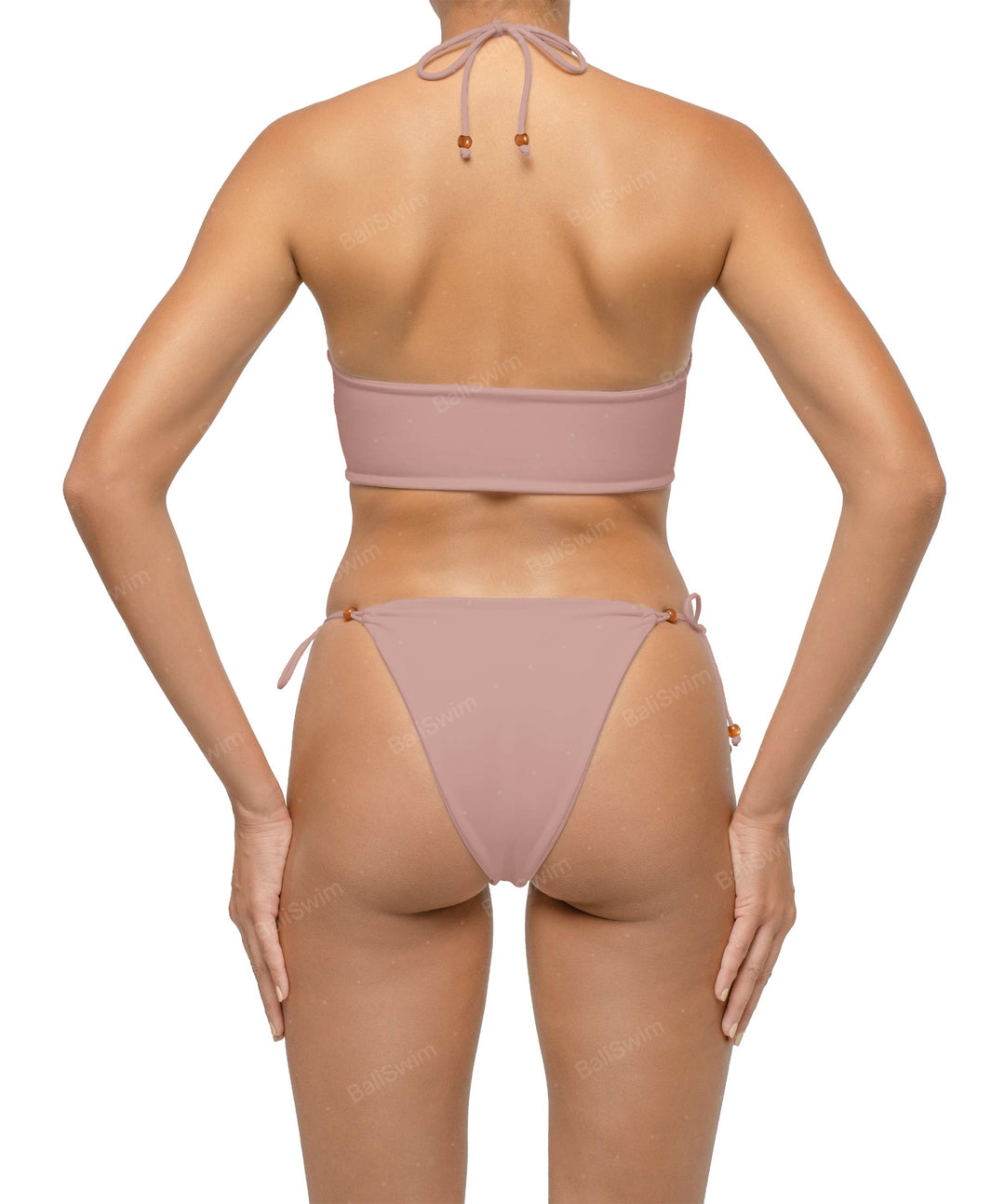 BSWS-T121 Cross-strap Beaded Bikini Top