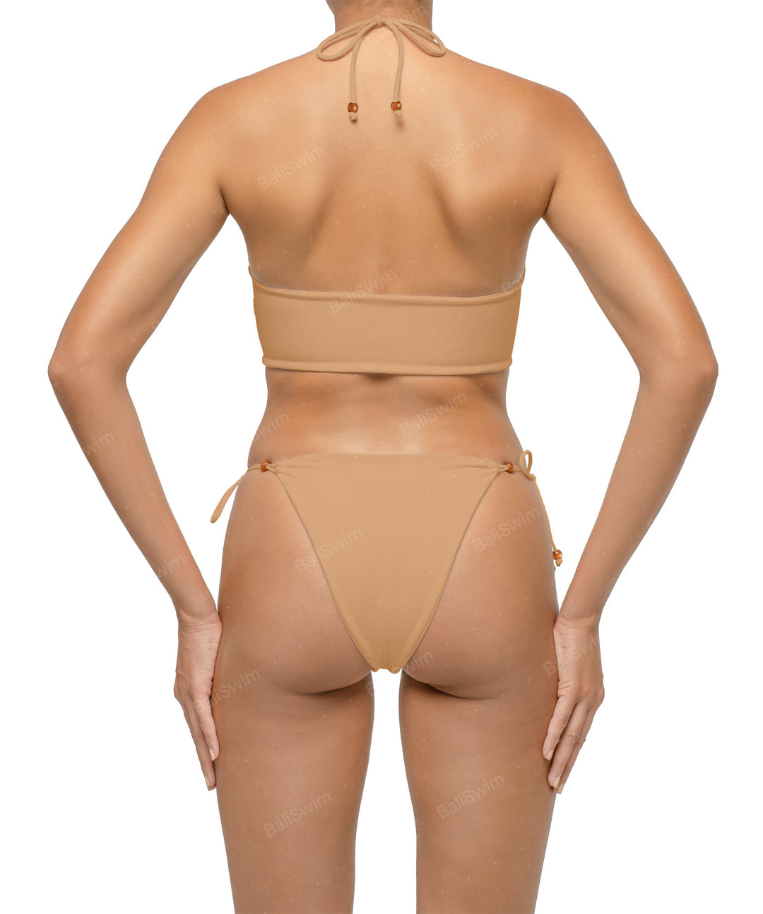BSWS-T121 Cross-strap Beaded Bikini Top