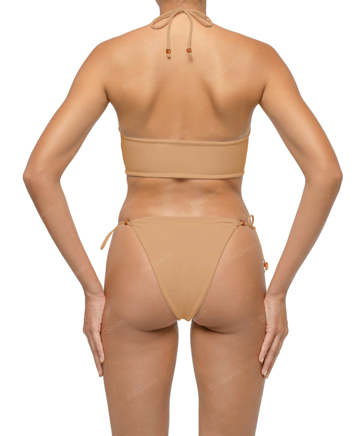 BSWS-T121 Cross-strap Beaded Bikini Top