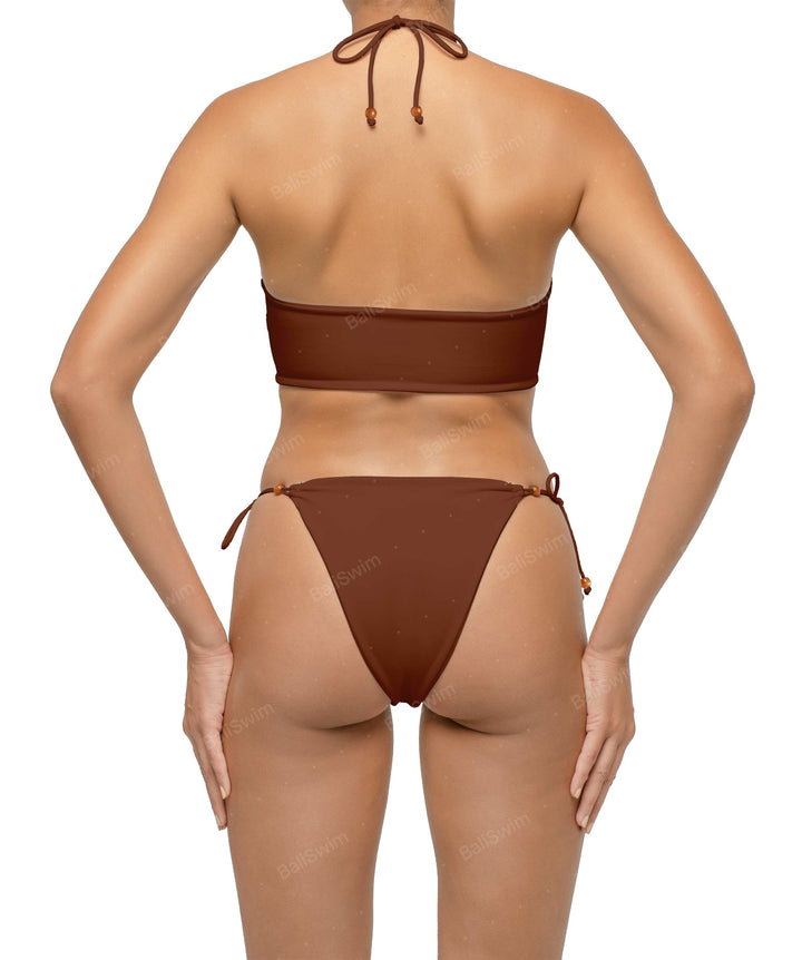 BSWS-T121 Cross-strap Beaded Bikini Top