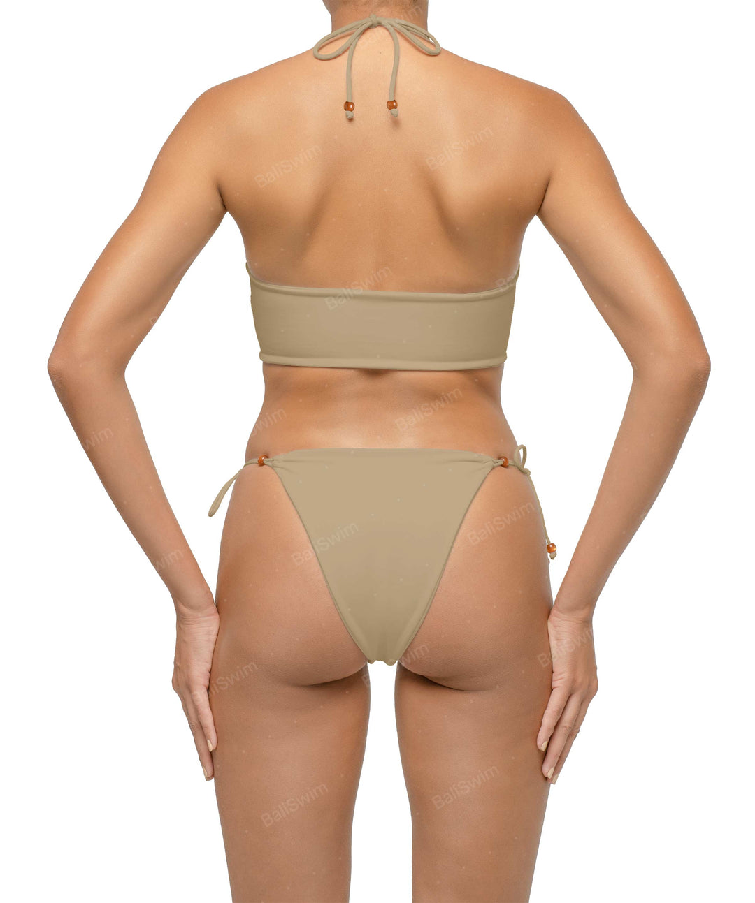 BSWS-T121 Cross-strap Beaded Bikini Top