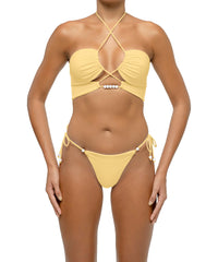 BSWS-T121 Cross-strap Beaded Bikini Top