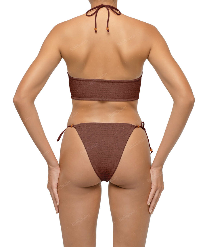 BSWS-T121 Cross-strap Beaded Bikini Top