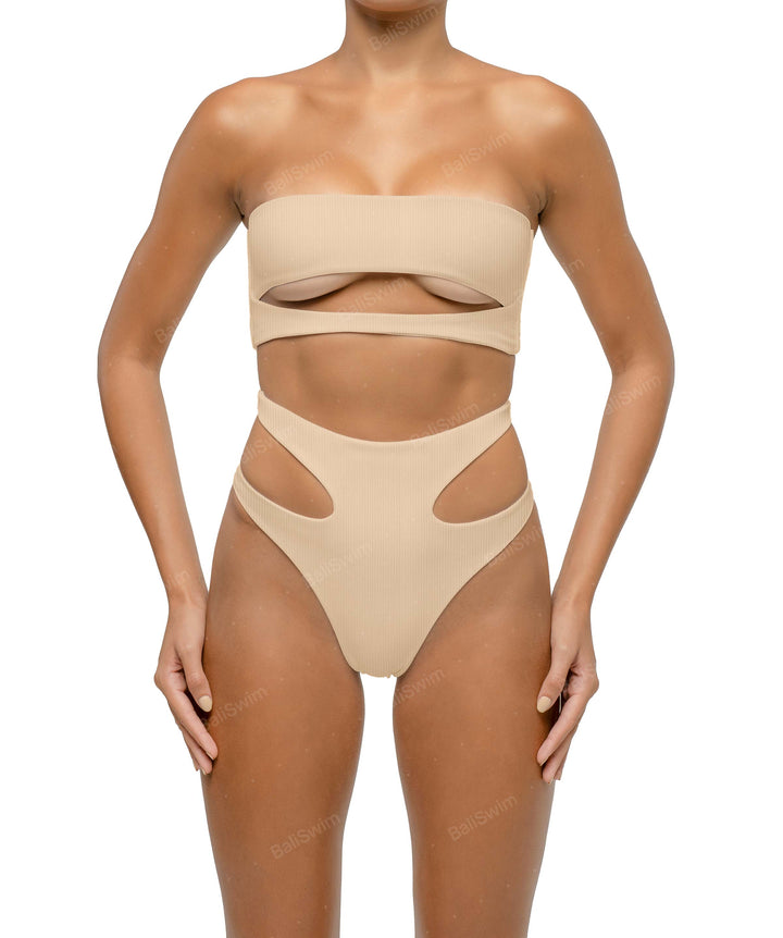 BSWS-T123 Bandeau Cut-out Bikini Top