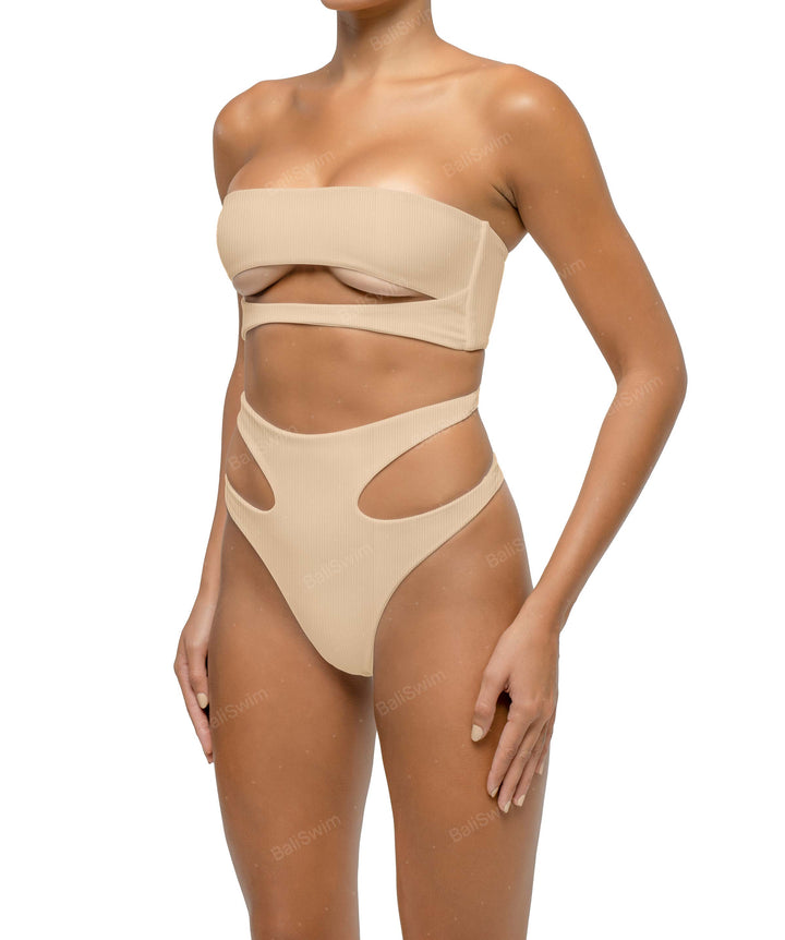 BSWS-T123 Bandeau Cut-out Bikini Top