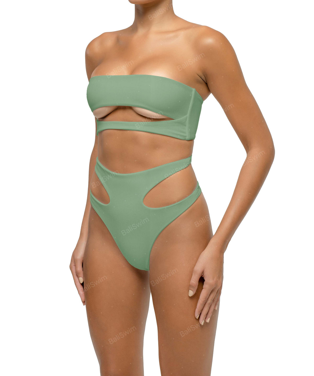 BSWS-T123 Bandeau Cut-out Bikini Top