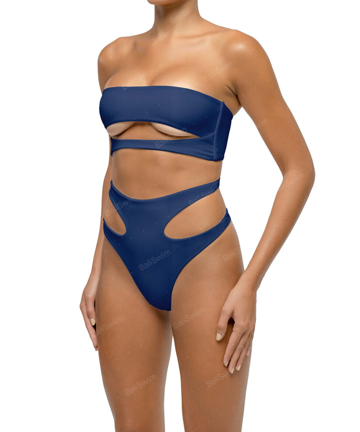 BSWS-T123 Bandeau Cut-out Bikini Top