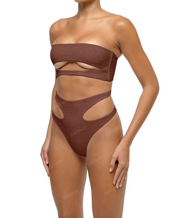 BSWS-T123 Bandeau Cut-out Bikini Top