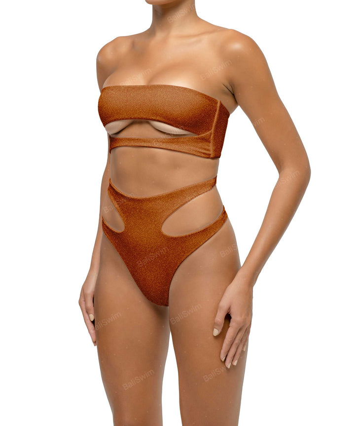 BSWS-T123 Bandeau Cut-out Bikini Top