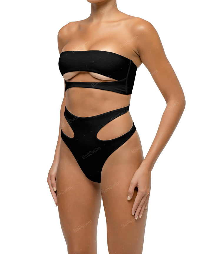 BSWS-B123 High Waisted Cut-out Bikini Bottom