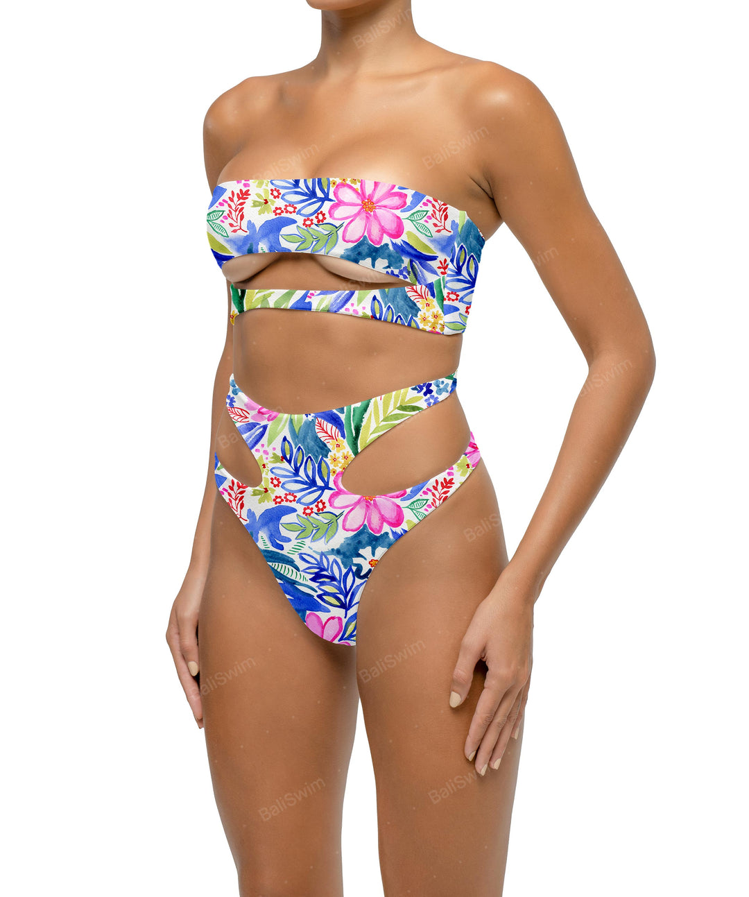 BSWS-T123 Bandeau Cut-out Bikini Top