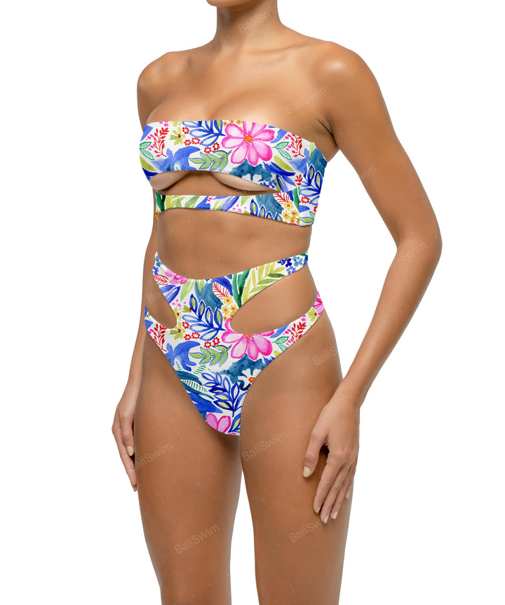 BSWS-T123 Bandeau Cut-out Bikini Top