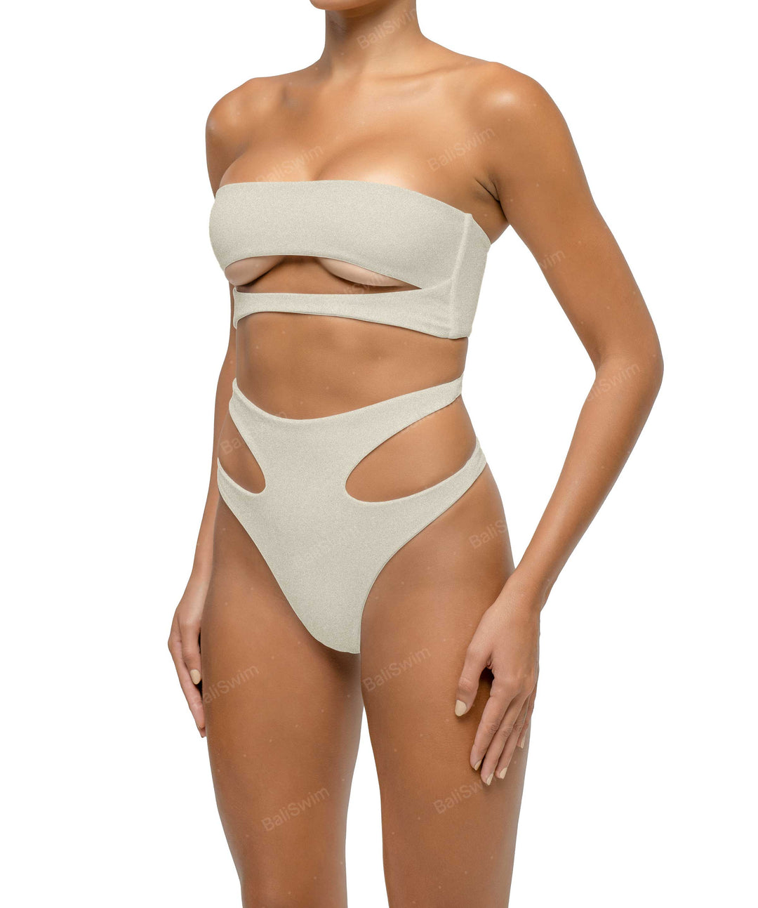 BSWS-T123 Bandeau Cut-out Bikini Top