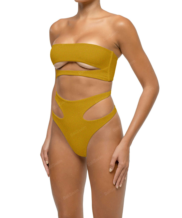 BSWS-T123 Bandeau Cut-out Bikini Top