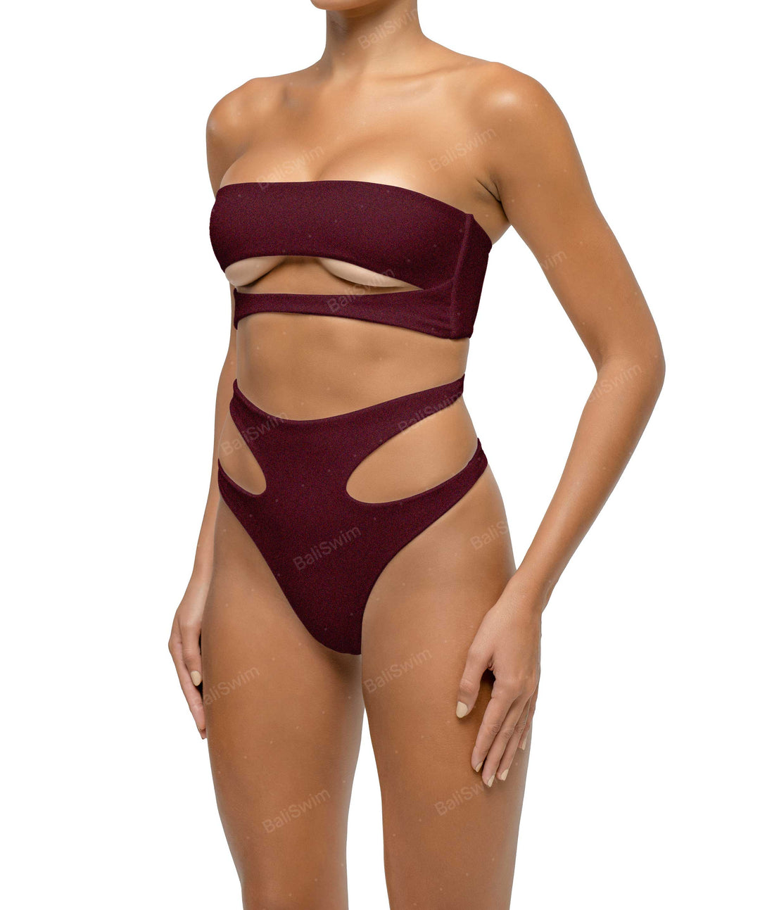 BSWS-T123 Bandeau Cut-out Bikini Top