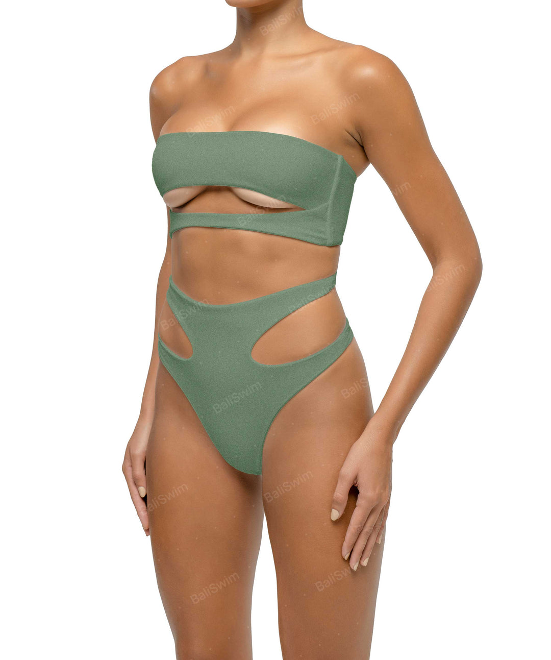 BSWS-T123 Bandeau Cut-out Bikini Top