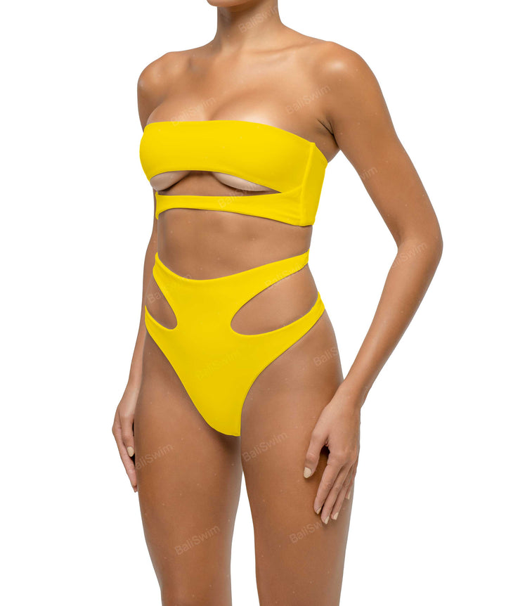 BSWS-T123 Bandeau Cut-out Bikini Top