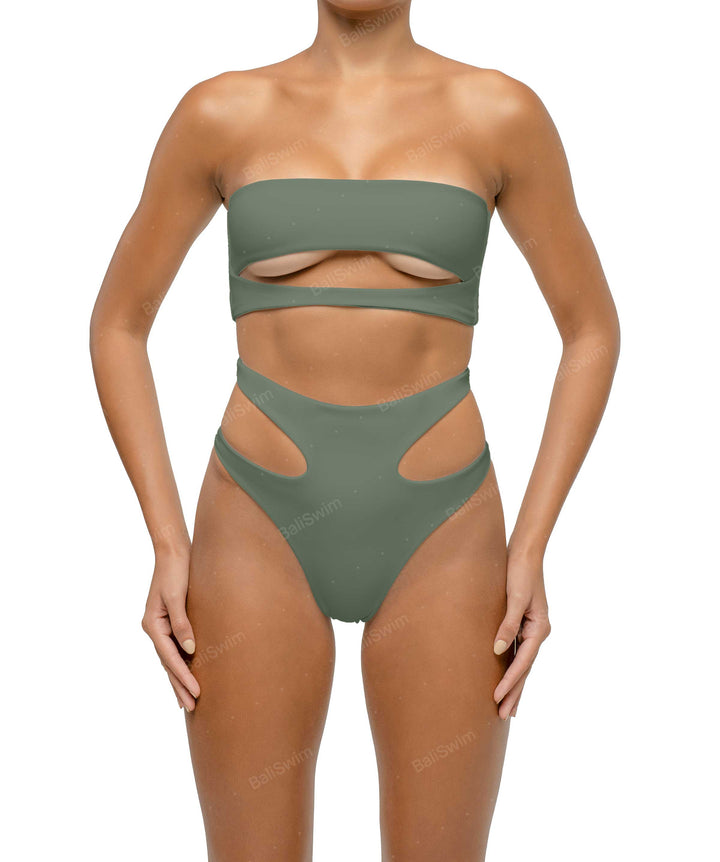 BSWS-T123 Bandeau Cut-out Bikini Top