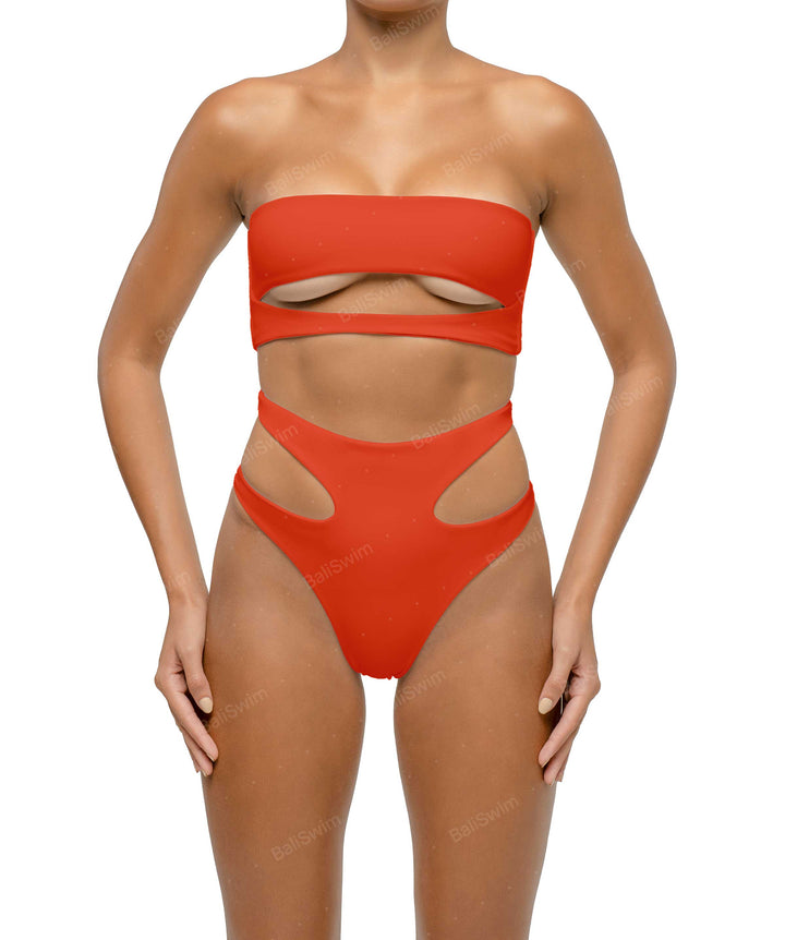 BSWS-B123 High Waisted Cut-out Bikini Bottom