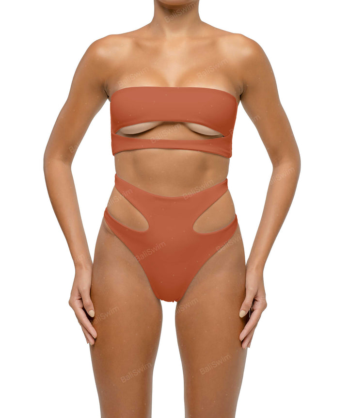 BSWS-T123 Bandeau Cut-out Bikini Top