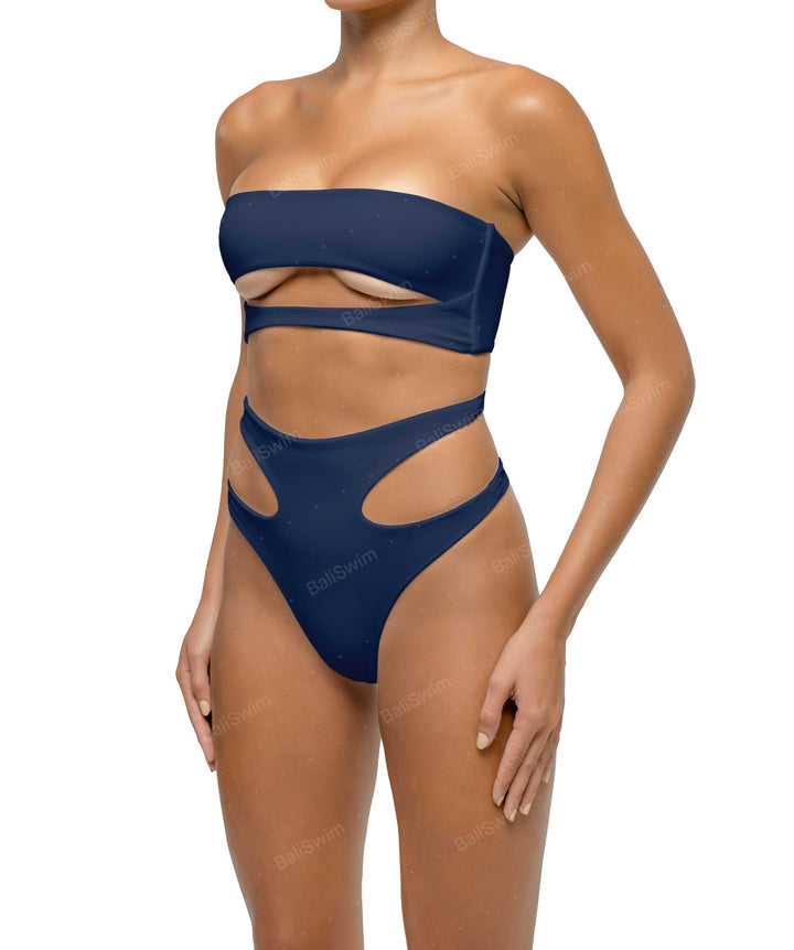 BSWS-T123 Bandeau Cut-out Bikini Top