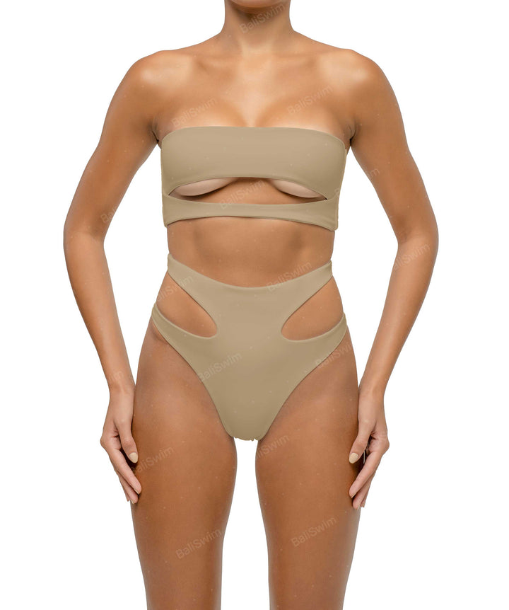 BSWS-B123 High Waisted Cut-out Bikini Bottom