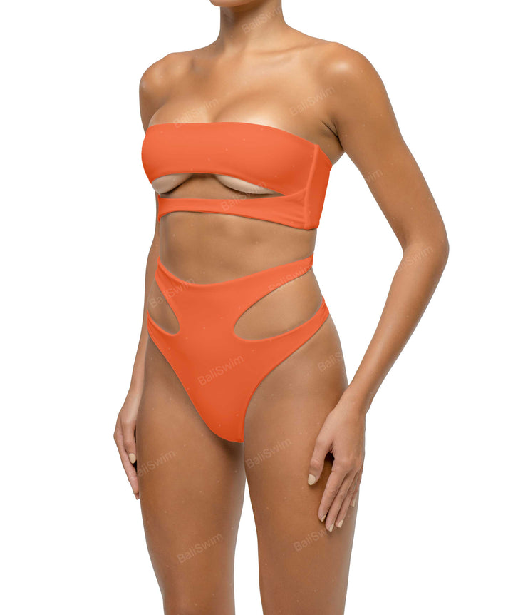 BSWS-T123 Bandeau Cut-out Bikini Top