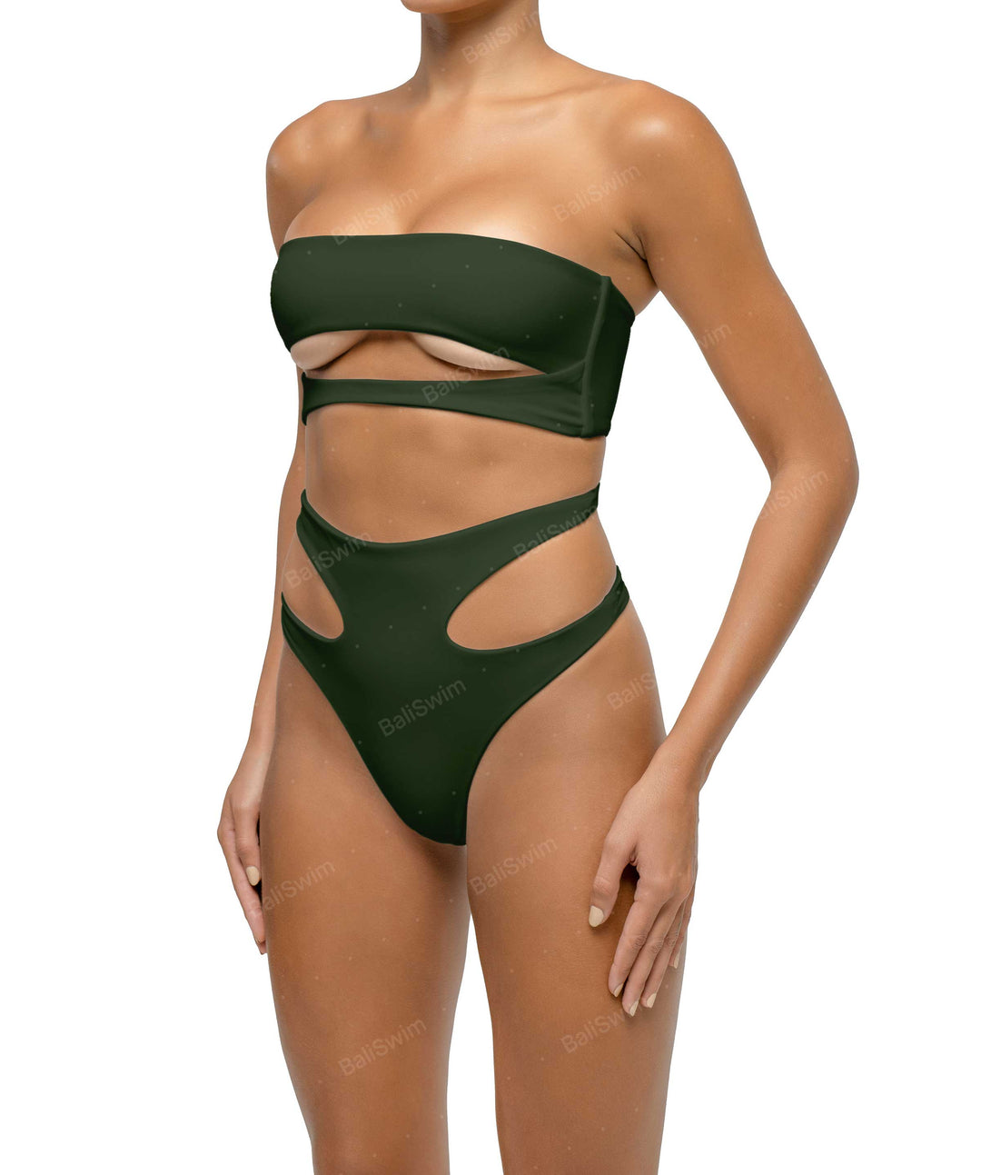 BSWS-T123 Bandeau Cut-out Bikini Top
