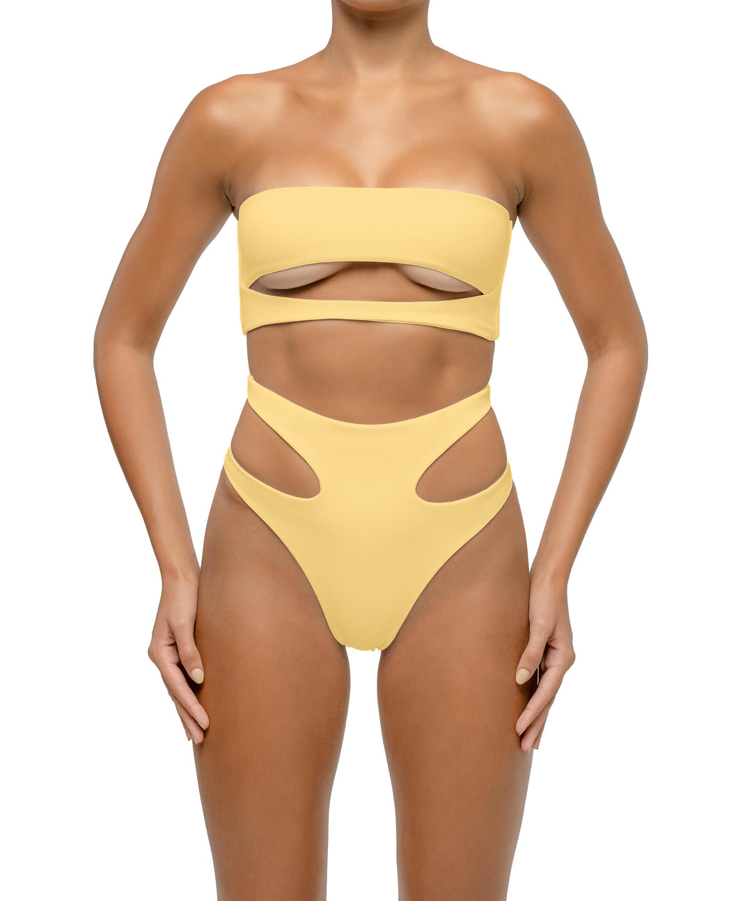 BSWS-B123 High Waisted Cut-out Bikini Bottom