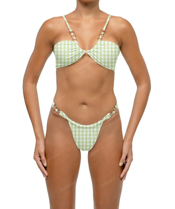 BSWS-B124 Double Rings Ruched Bikini Bottom