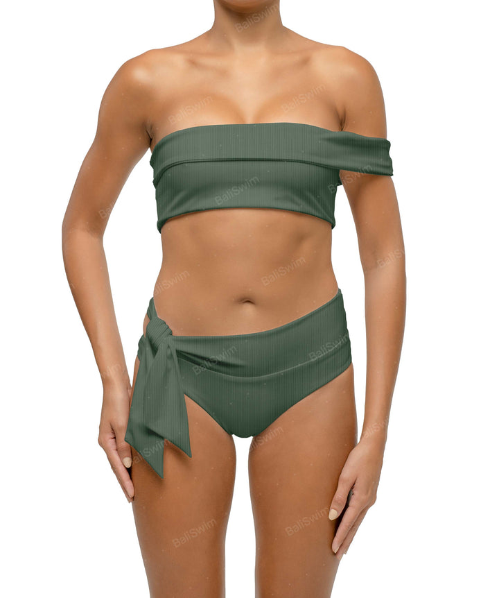 BSWS-T125 Asymetrical Off the Shoulder Bikini Top