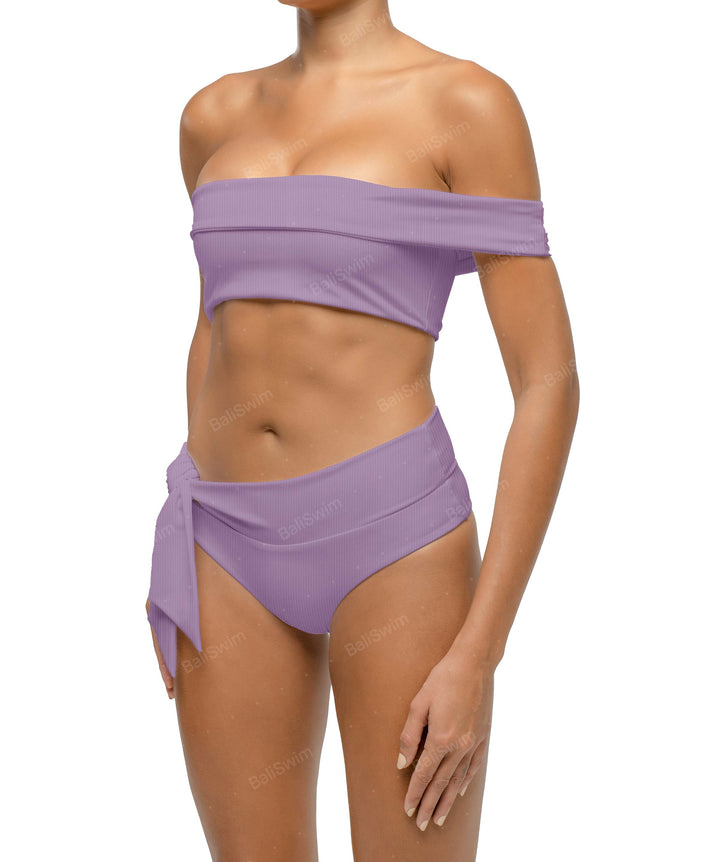BSWS-T125 Asymetrical Off the Shoulder Bikini Top