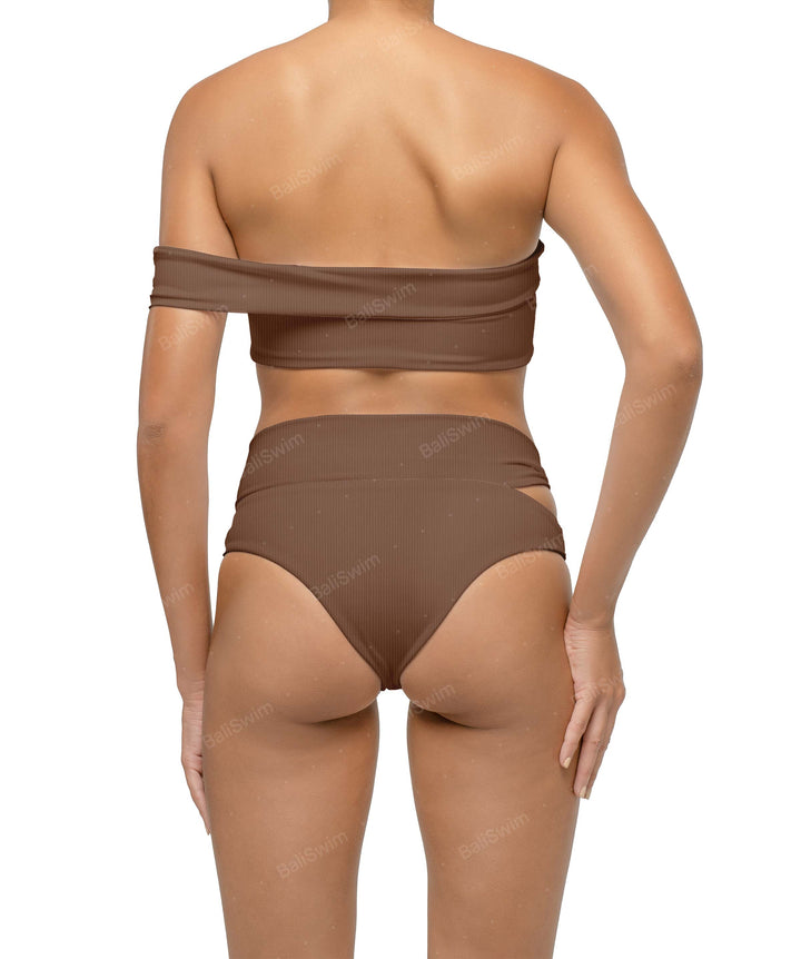 BSWS-T125 Asymetrical Off the Shoulder Bikini Top