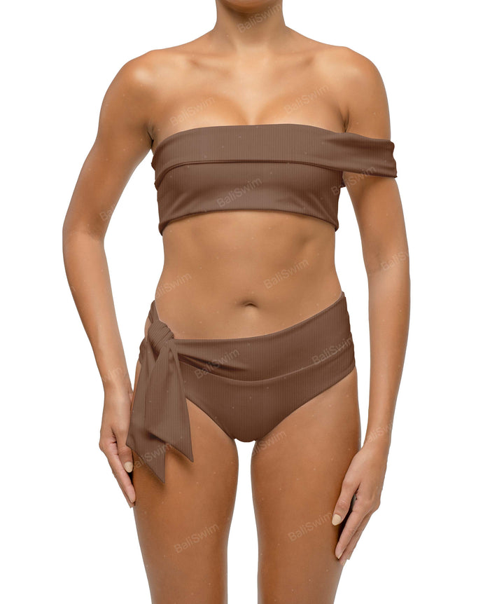 BSWS-T125 Asymetrical Off the Shoulder Bikini Top