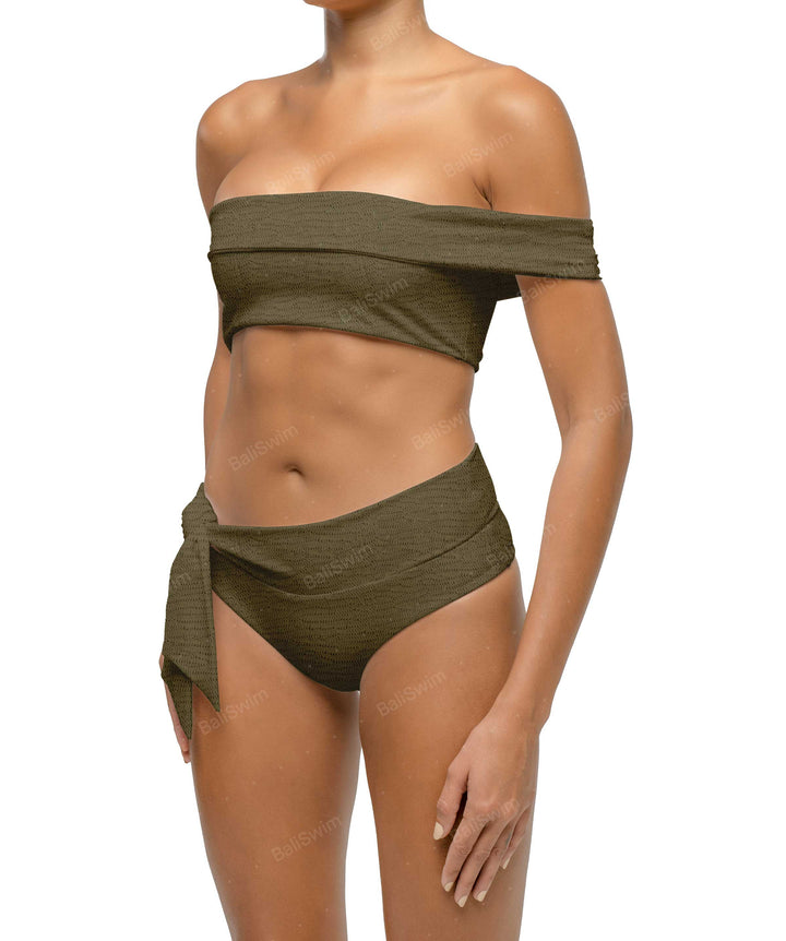 BSWS-T125 Asymetrical Off the Shoulder Bikini Top