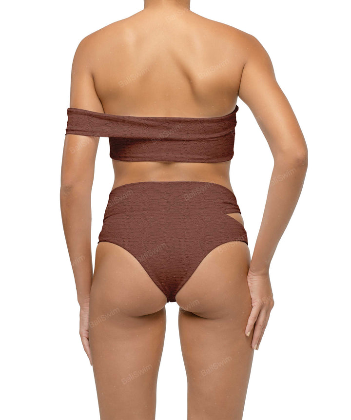 BSWS-T125 Asymetrical Off the Shoulder Bikini Top